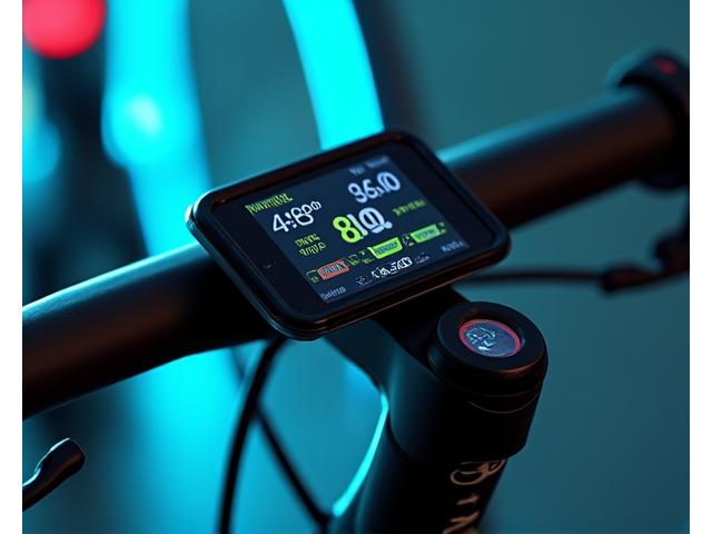 Smart bicycle computer displaying ride metrics